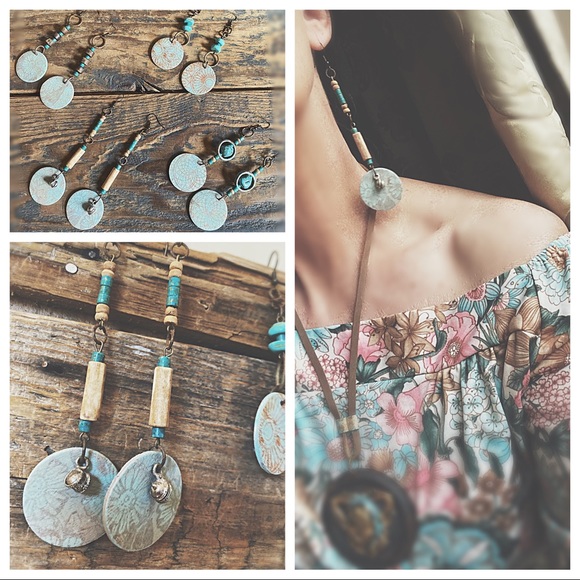 Henna Printed Dangles  A B C  / D is sold - Picture 13 of 17